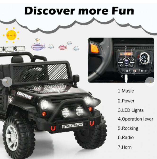 12V Kids Remote Control Electric  Ride On Truck Car with Lights and Music, fully assembled