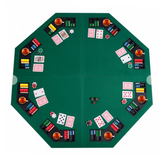 48 Inch 8 Players Octagon Fourfold Poker Table Top with carrying case