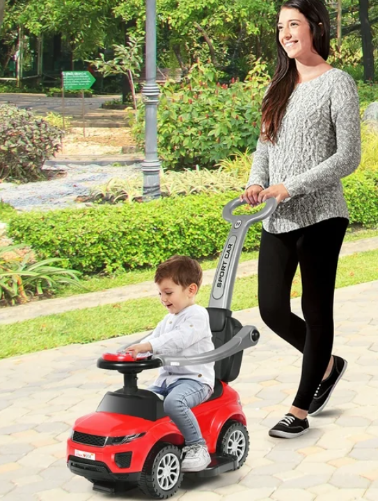 3 in 1 Ride on Push Car Toddler Stroller Sliding Car w/Music Red, 12 - 36 month