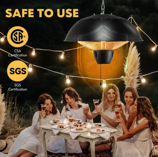 1500W Electric Patio Heater with IPX4 Waterproof