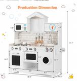 Wooden Kids Kitchen with Washing Machine, fully assembled