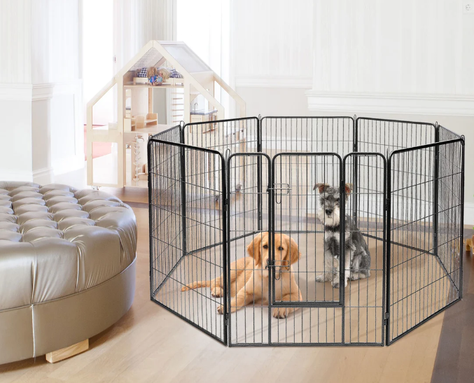 8 Metal Panel Heavy Duty Pet Playpen Dog Fence with Door-40 Inch, 1 box