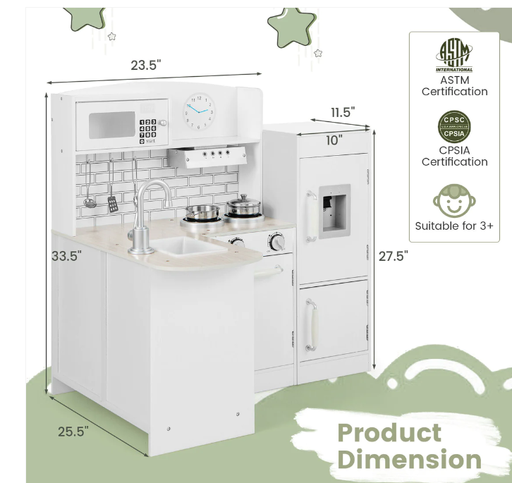 Kids Kitchen Playset, fully assembled, scratch & dent