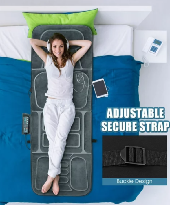 Foldable Massage Mat Full Body Massager w/ Heat & 10 Vibration Motors