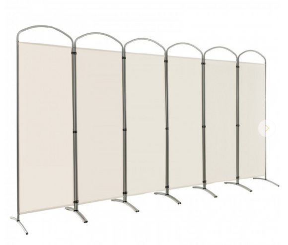 6-Panel- Freestanding Folding Privacy Screen, assembled