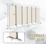 6-Panel- Freestanding Folding Privacy Screen, assembled