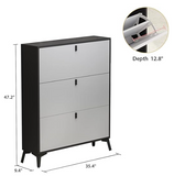 Shoe storage cabinet, charcoal/grey, fully assembled, 1 inner shelf different color, not viseable