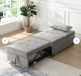 Mentar 39.8'' Velvet Armless Sofa Bed