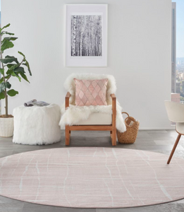 Nourison Home Pink,Ivory 8' x Round Area Rug