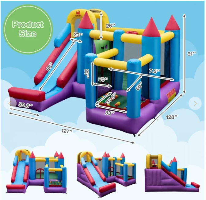 5-in-1 Inflatable Bounce Castle without Blower, SPECIAL