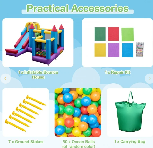 5-in-1 Inflatable Bounce Castle without Blower, SPECIAL