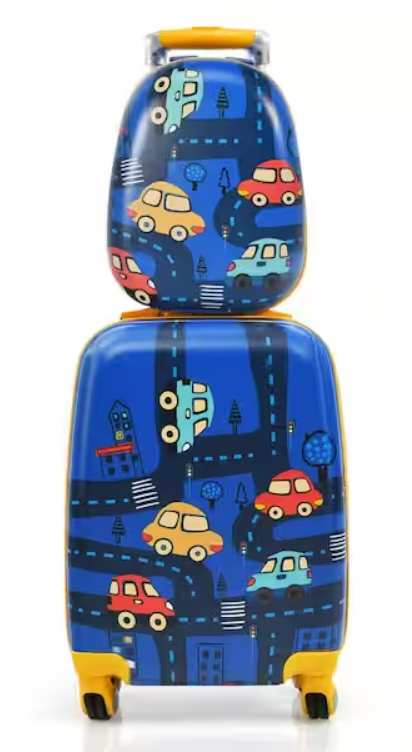 2PC Luggage Set 12'' Backpack & 18'' Rolling Suitcase for Travel, slightly marked