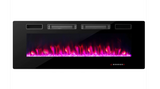 50 Inch Ultra-Thin Electric Fireplace with Decorative Crystals and remote