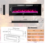 50 Inch Ultra-Thin Electric Fireplace with Decorative Crystals and remote