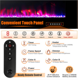 50 Inch Ultra-Thin Electric Fireplace with Decorative Crystals and remote