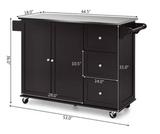 Kitchen Island 2-Door,  Stainless Steel Top, Fully Assembled, scratch & dent front door