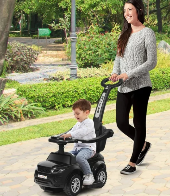 3 in 1 Ride on Push Car Toddler Stroller w/Music Black, WHEEL MAKES NOISE WHEN TURNING - SPECIAL