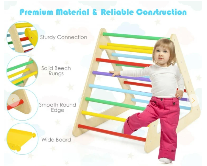 5 in 1 Toddling Kids Climbing Triangle and Cube Playing Set, fully assembled