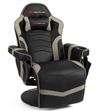 Massage Gaming Recliner Reclining Racing Chair Swivel Gray, fully assembled