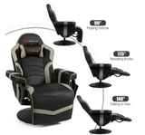 Massage Gaming Recliner Reclining Racing Chair Swivel Gray, fully assembled