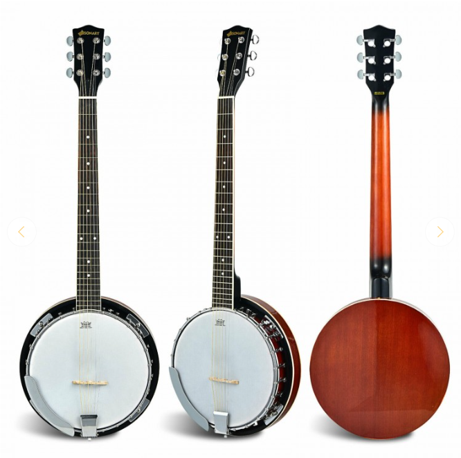 39 Inch Full Size 6 string 24 Bracket Professional Banjo Instrument with Open Back