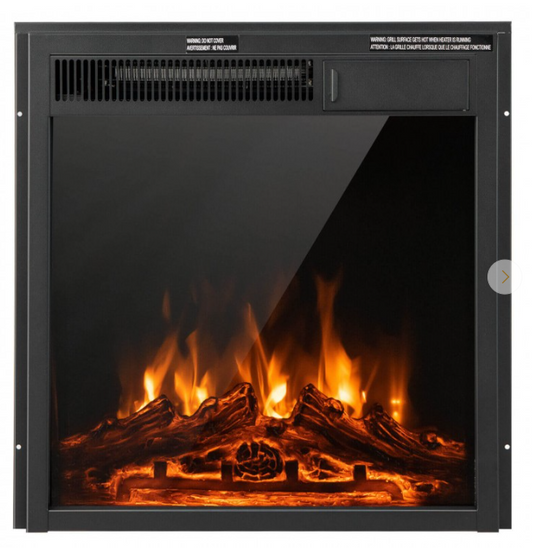18/22.5 Inch Electric Fireplace Insert with 7-Level Adjustable Flame Brightness with remote