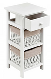 2 Pieces Bedroom Bedside End Table with Drawer Baskets