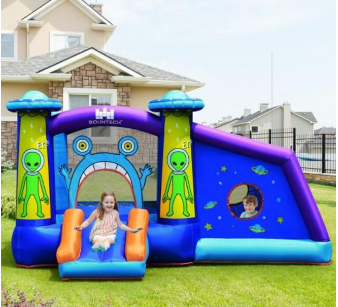 Kids Inflatable Bounce House Aliens Jumping Castle, blower not included
