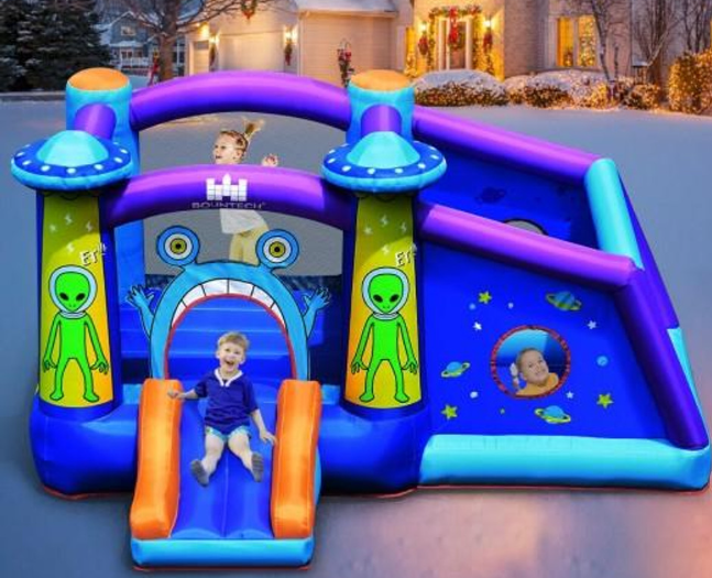 Kids Inflatable Bounce House Aliens Jumping Castle, blower not included