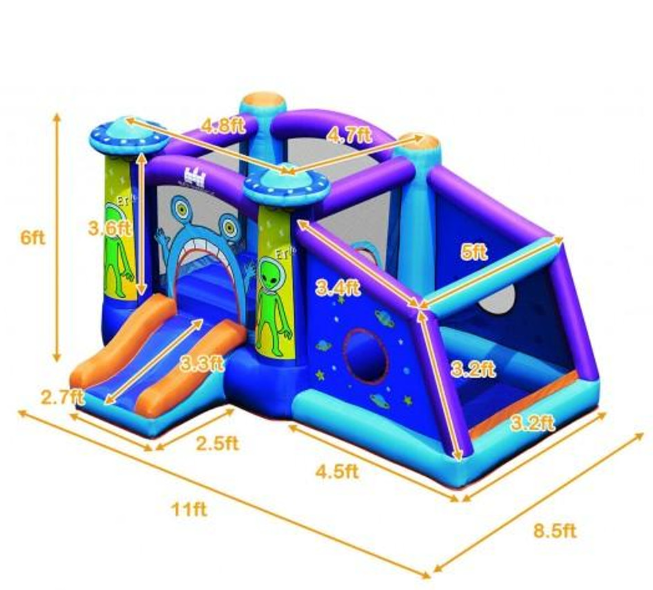 Kids Inflatable Bounce House Aliens Jumping Castle, blower not included