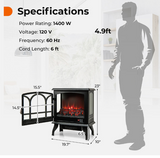 23" Electric Fireplace Freestanding Heater, Scratch and Dent