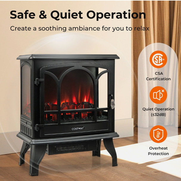23" Electric Fireplace Freestanding Heater, SPECIAL, ONLY RUNS WITH REMOTE CONTROL