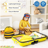 2 Pieces 18 Inch Ride-on Kids Luggage Set with Spinner Wheels, yellow