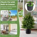 21.5``Artificial Cedar Topiary Ball Tree with Cement Pot