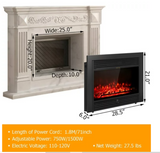 Freestanding  28.5" Fireplace Electric Heater Glass Log Flame Remote