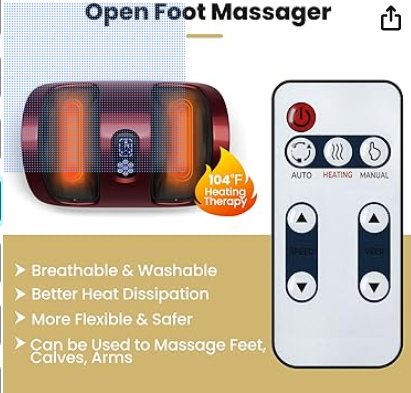 Shiatsu Foot Massager with Kneading and Heat Function