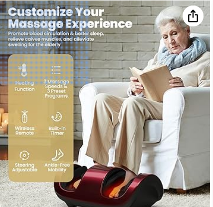 Shiatsu Foot Massager with Kneading and Heat Function