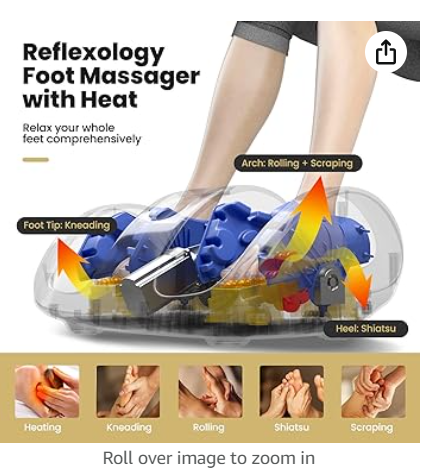 Shiatsu Foot Massager with Kneading and Heat Function