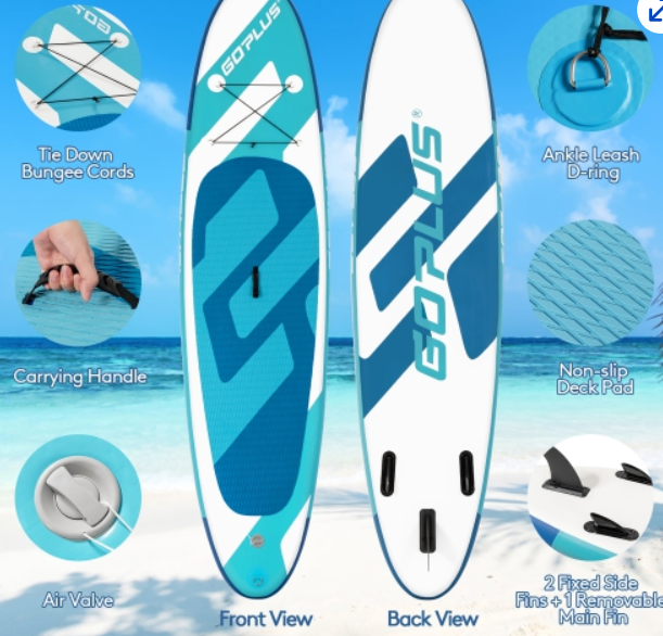 SALE, 11 Feet Inflatable Stand Up Paddle Board with Aluminum Paddle, pump, carry case