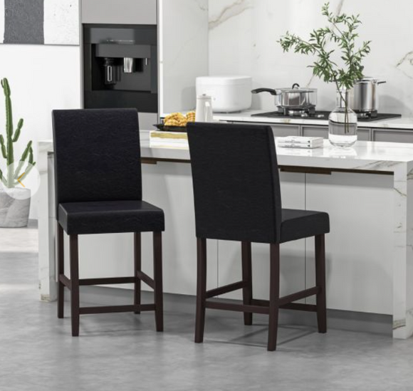 SPECIAL, 1 Piece 24``Counter Height Bar Stools with Rubber Wood Legs and Ergonomic Back