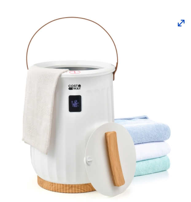 20L Bathroom Towel Warmer Bucket with Fragrance Holder & LCD Display White