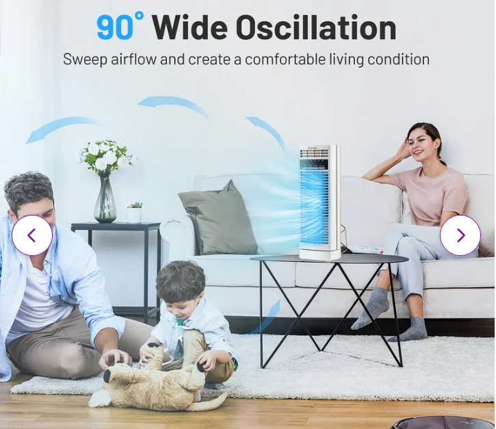14'' Oscillating Tower Fan