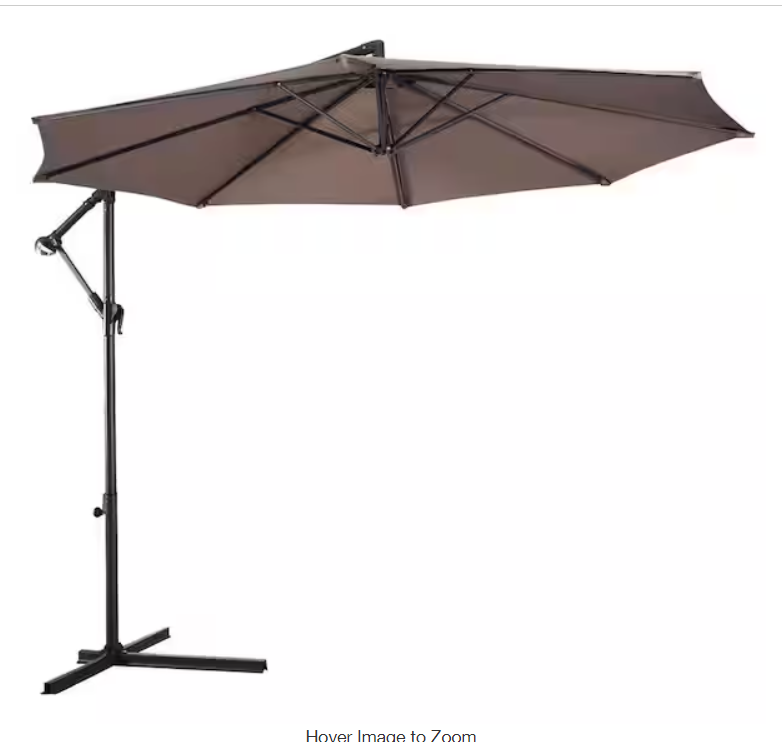Copy of 10 ft. Steel Cantilever Patio Outdoor Sunshade Hanging Umbrella without Weight Base in Tan