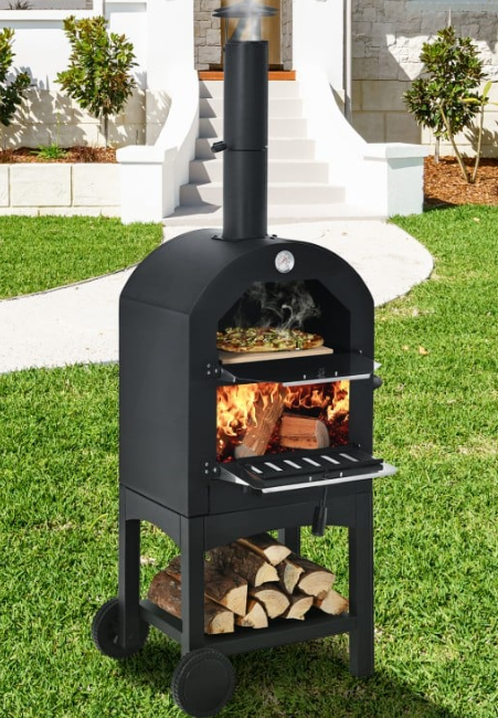 Outdoor Pizza Oven with Pizza Stone, Customer return, signs of use, fully assembled