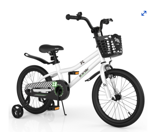 16``kids bike, no kickstand, training wheels