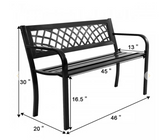 46`` Metal Bench, Black