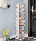 7-Tier Wooden Shoe Rack Narrow Vertical Shoe Stand, 1 box unassembled