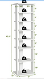 7-Tier Wooden Shoe Rack Narrow Vertical Shoe Stand, 1 box unassembled