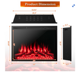 Large, 34"Electric Fireplace  Heater Log Flame Effect w/ Remote Control 1500W, interior scratches