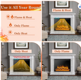 Large, 34"Electric Fireplace  Heater Log Flame Effect w/ Remote Control 1500W, interior scratches